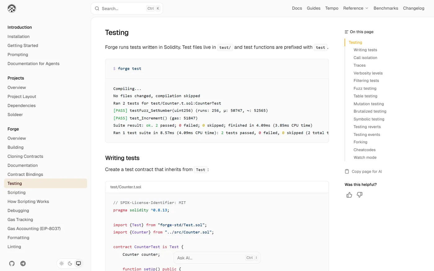 Foundry 测试：直接用 Solidity 写测试